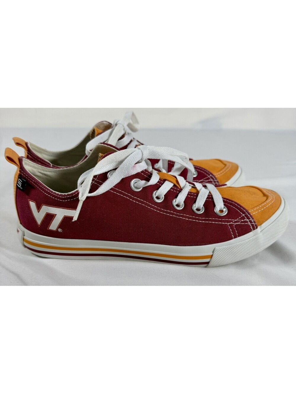 Virginia Tech VT Maroon and Orange Canvas Low-Top Sneakers
